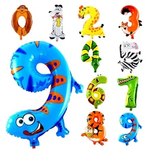 10Pcs Animal Number Foil Inflatable Balloons Wedding Happy Birthday Air Balloons Balloon Children s Gifts Inflatable