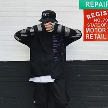 17AW tide brand high street loose BF wind streak splicing fake two-piece sweater male autumn hip-hop couple jacket Sweatshirt