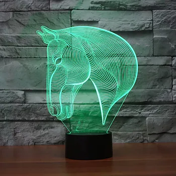 

Unique 3D Animal Horse Shape LED Night Light USB Power Charging Christmas Gift
