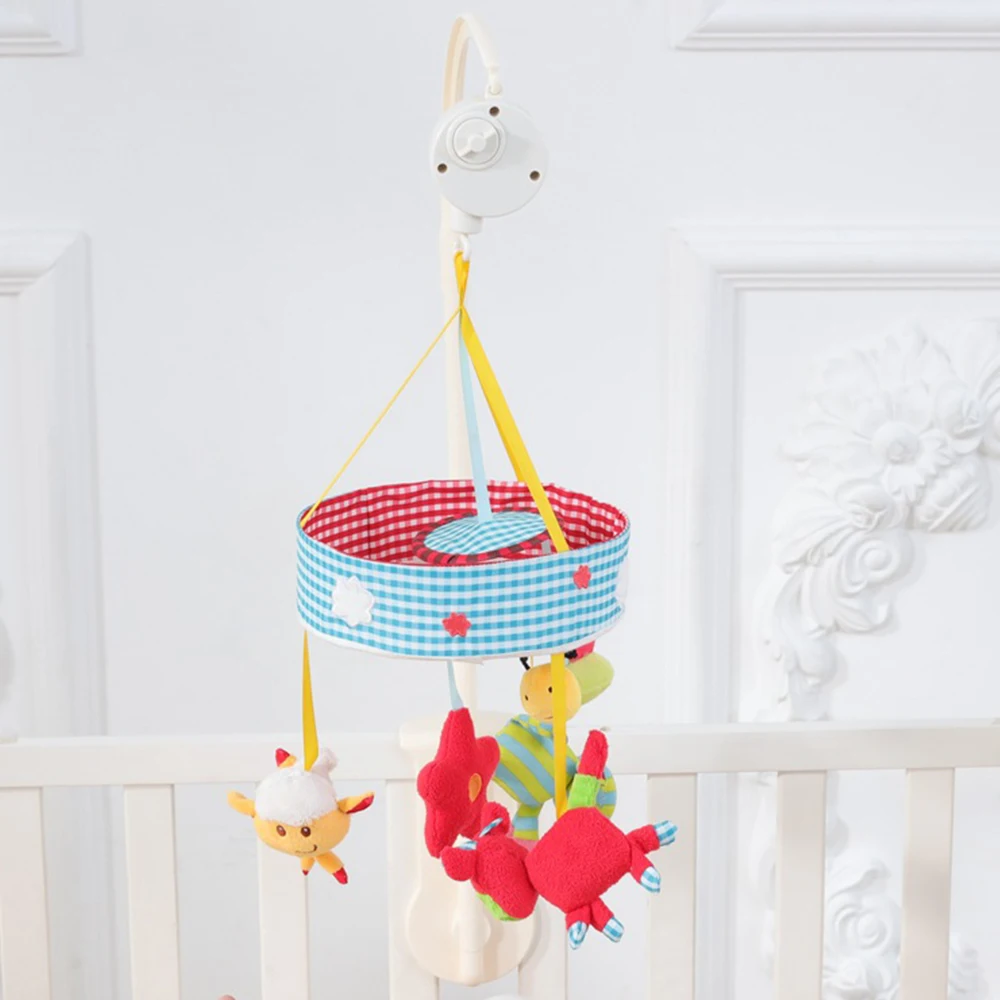 

Rotating Mobile On The Bed Bell Music Baby Toys Cute Pink Rabbit Bee Newborn Developing Rattles 0-12 Months Bed Toys