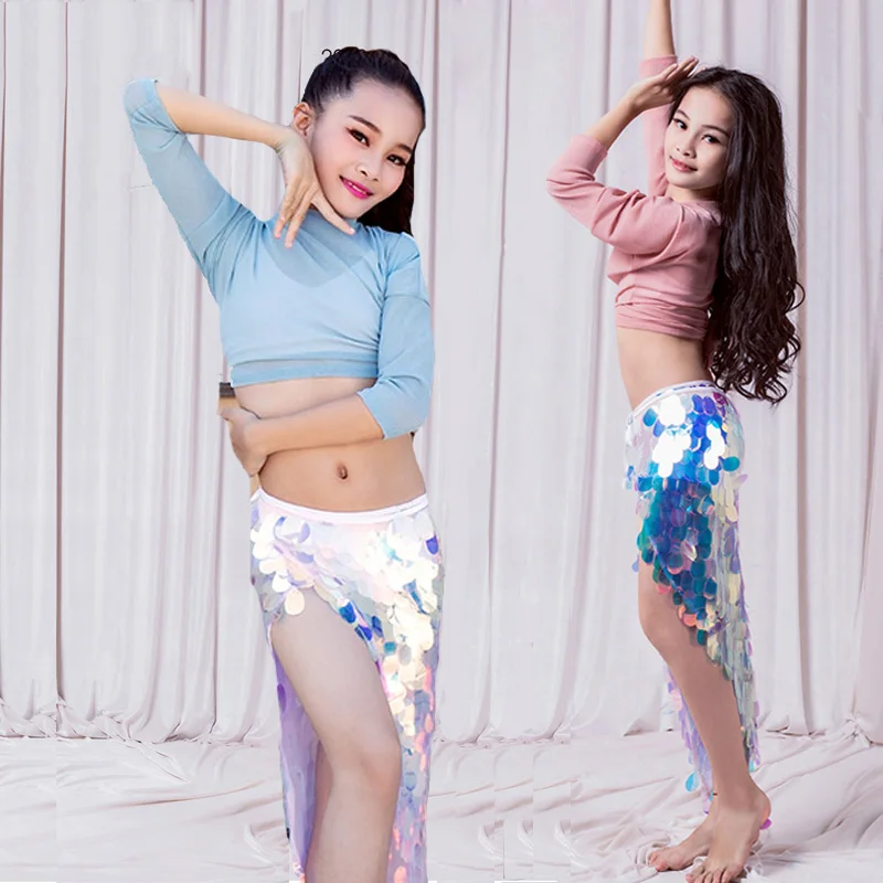 

Belly Dance Costume Girls Indian Clothes For Kids Oriental Belly Dancing Children Top Sequined Skirt Performance Wear DNV10740