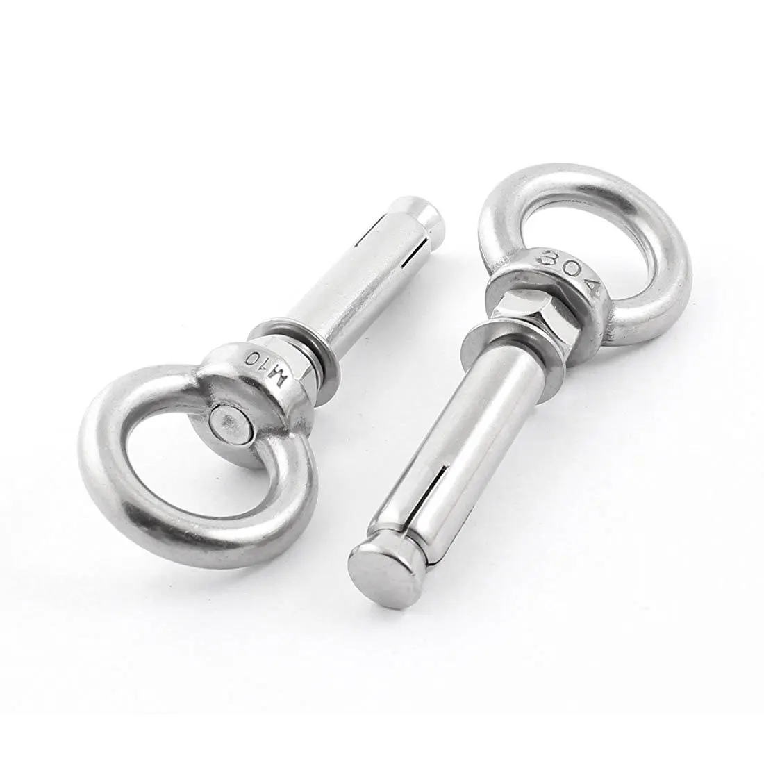 2Pcs Stainless Steel Raw Style Shield Anchor Eye Bolts M10 x 112mmin
