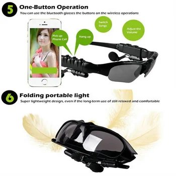 

Wireless Bluetooth Sunglasses Headset Earbud Stereo Headphone With Microphone Outdoor Polarized Glass For iPhone Samsung ND998