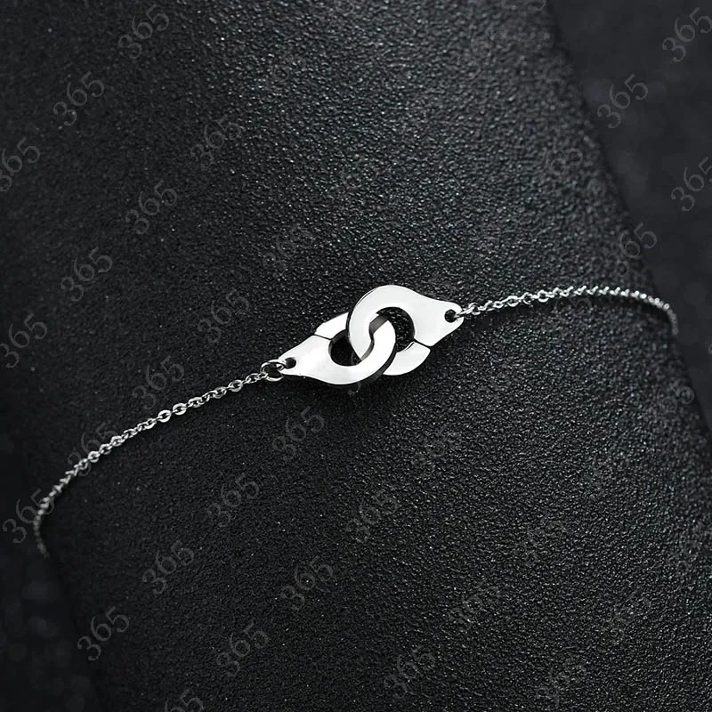 Модный браслет наручники из нержавеющей стали серебряного цвета для женщин и девочек, подарок на день Святого Валентина