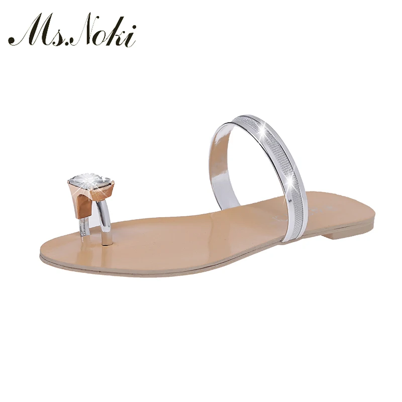 

2018 Women Sandals Crystal Shoes Woman Summer Fashion Flip Flops Ladies Shoes Sandalias Mujer Black Golden Silver Ms. Noki shoes