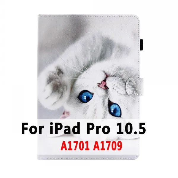 For iPad Pro 10.5 Чехол для iPad 6th поколения 5th Air 1/Air 2/Pro 9,7 10,5 11 Mini 1 2 3 4 7,9 чехол Funda с мультяшным котом Смарт кожаный чехол - Цвет: For iPad Pro 10.5