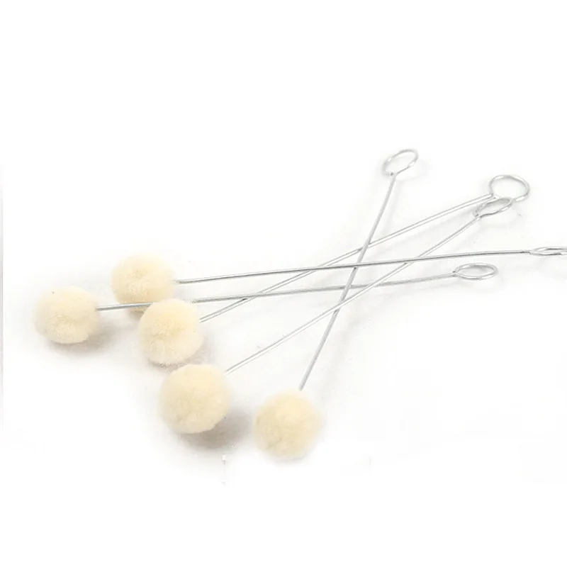 

10pcs Wool Daubers Assisted Dyeing Wools Ball Brush Metal Handle DIY Leather Craft Tool Accessories