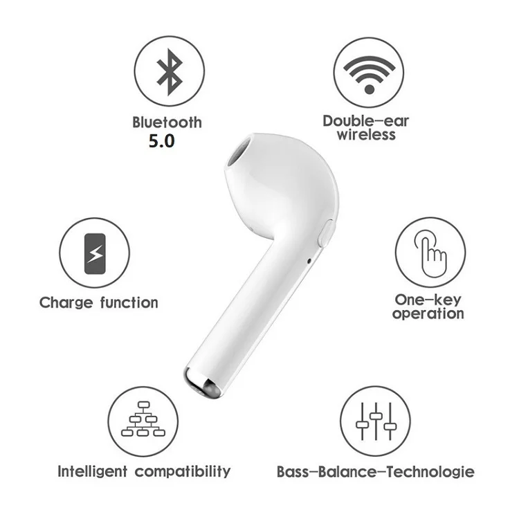 I7s tws наушники-вкладыши беспроводные Bluetooth наушники-вкладыши bluetooth-гарнитура с микрофоном для Apple phone Handsfree наушники