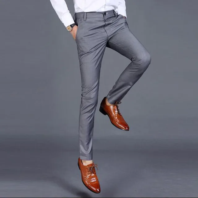 2016 New Formal Wedding Men Suit Pants Fashion Slim Fit Casual Brand ...