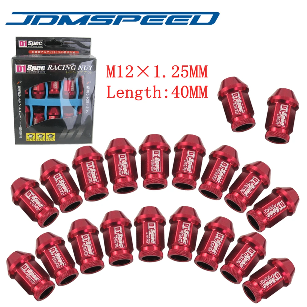 Xpower 20 шт/комплект универсальные D1 SPEC JDM RACING 40 мм Колесные гайки M12X1.25 подходят для