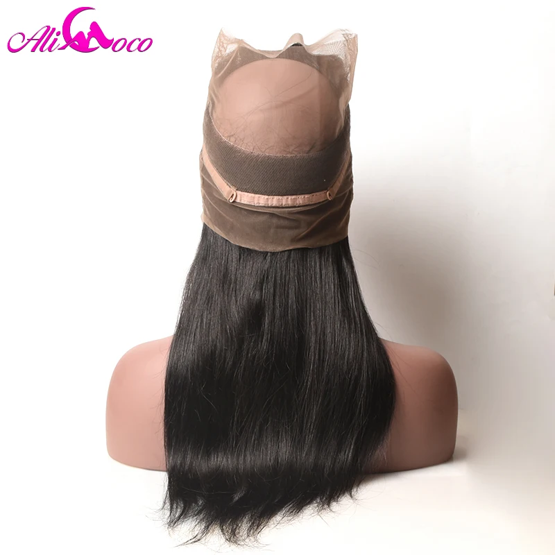 

Ali Coco Brazilian Straight Hair 360 Lace Frontal Closure With Baby Hair 100% Human Hair Free Part Non-remy Hair Free Shipping