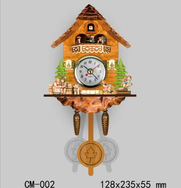 Винтажное украшения для дома настенные часы с птицей Висячие деревянные часы с огурцом для гостиной маятниковые часы ремесленные художественные часы для нового дома# ET - Цвет: 14