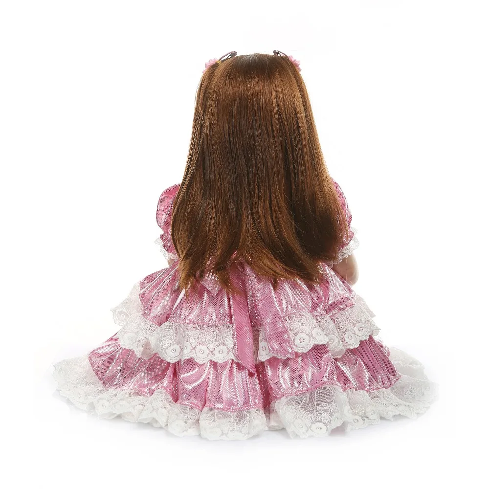 NPK 60 см Силиконовая виниловая кукла-Реборн, игрушка для девочки, изысканная принцесса, для малышей, живой ребенок, подарок на день рождения, игрушка для игры в дом