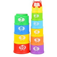 Детские складные чашки, развивающие игрушки для малышей, фигурки радуги, складные башни, забавные стопки, чашки, количество ABS, цифры, буквы, игрушки, набор для младенцев