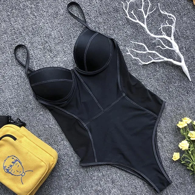 B412Black Сексуальный неоновый сетчатый купальник, сдельный Купальник для женщин, монокини с высоким вырезом, женский прозрачный купальник с бюстгальтером, купальник-боди - Цвет: B412Black