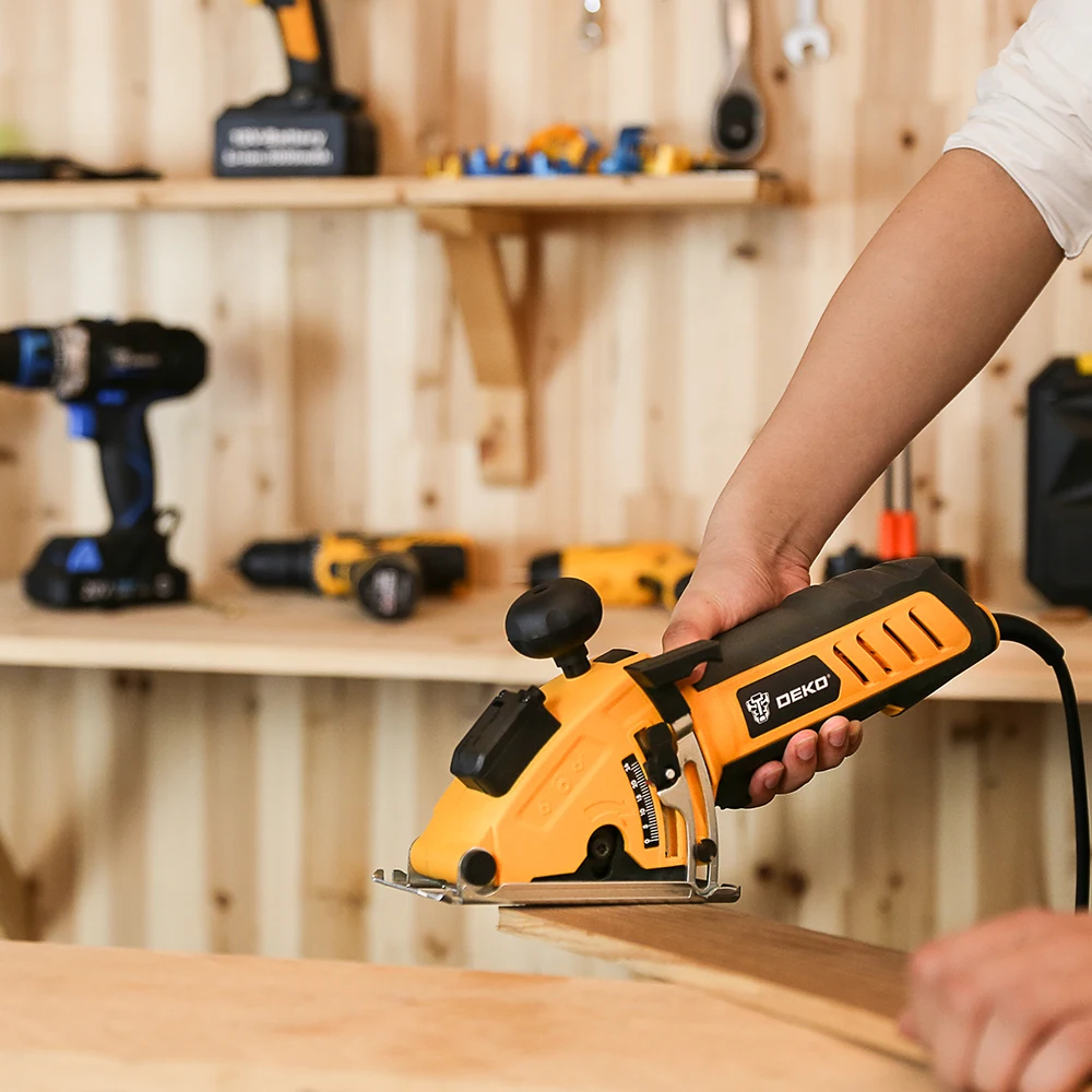 Мини циркулярная пила DEKO QD6905LR с лазером 4 лезвия пролет пыли шестигранный ключ