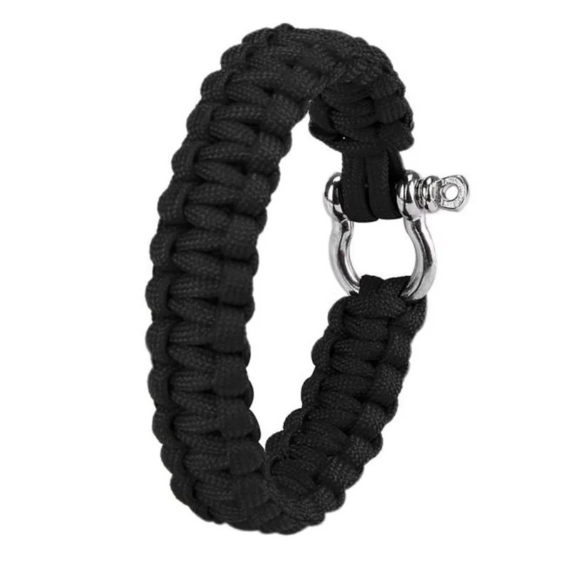 سوار باراكورد للبقاء على قيد الحياة مع سبائك الزنك قفل مقوس حبل التخييم في الهواء الطلق paracord أبازيم معصمه تسلق حبل #2 واط