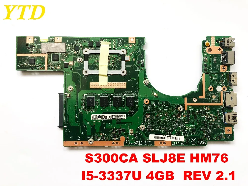  Original for ASUS S300CA laptop motherboard S300CA SLJ8E HM76 I5-3337U 4GB REV 2.1 tested good free