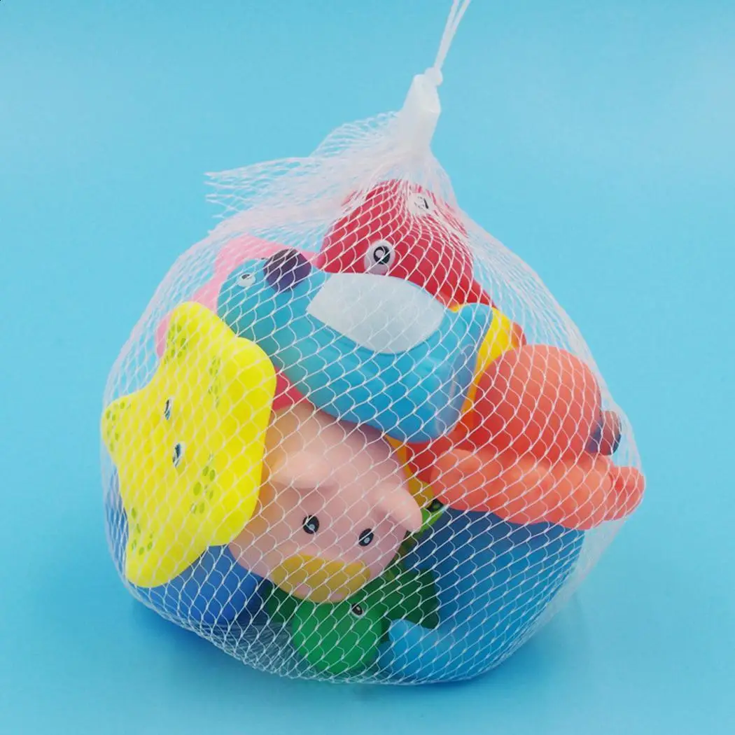 13 Pcs Mixed Animals Swimming Water Toys Colorful Soft Floating Rubber Duck Squeeze Sound Squeaky Bathing Toy For Baby Bath Toys