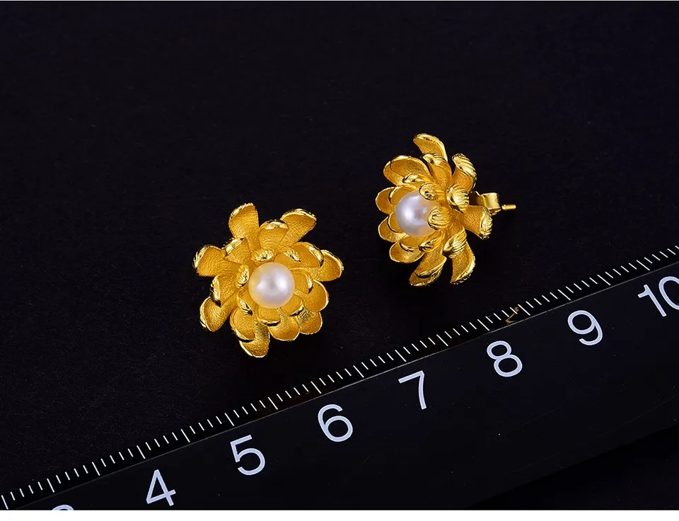 Lotus Fun реальные стерлингового серебра 925 натуральный жемчуг творческий ручной Fine Jewelry винтаж цветущие Лотос серьги стержня для женщин