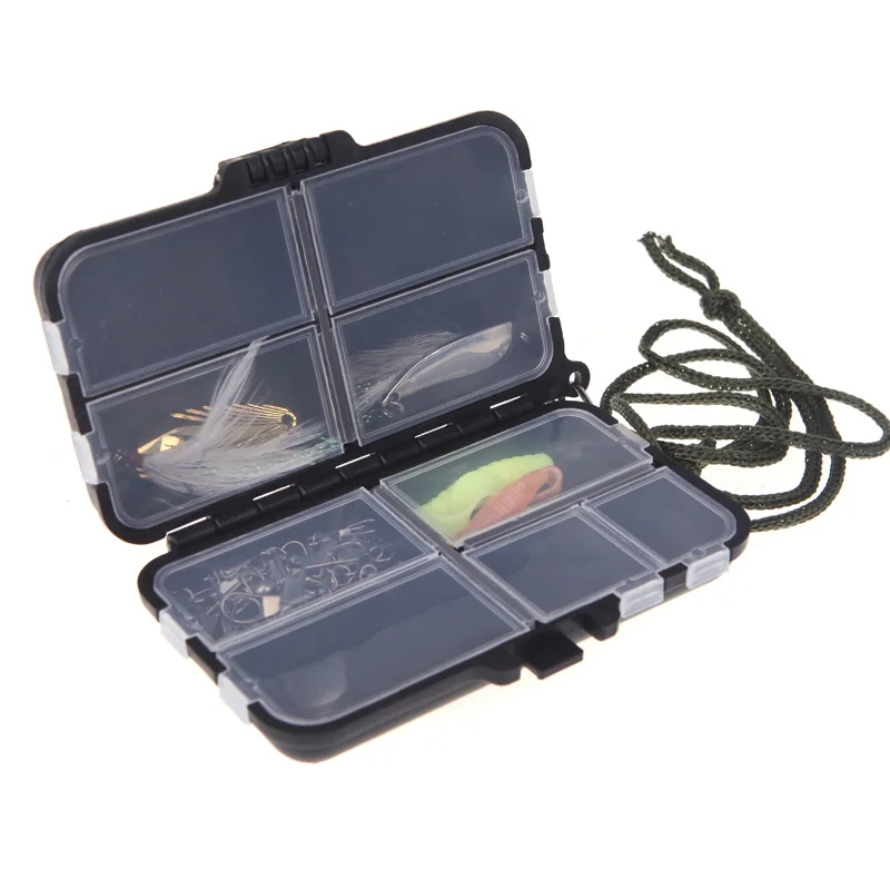 Lixada коробка для рыболовных снастей с 9 отделениями пластиковая коробка для ловли нахлыстом Спиннер приманка гольян Поппер рыболовные принадлежности 11,4*7,3*3,4 см