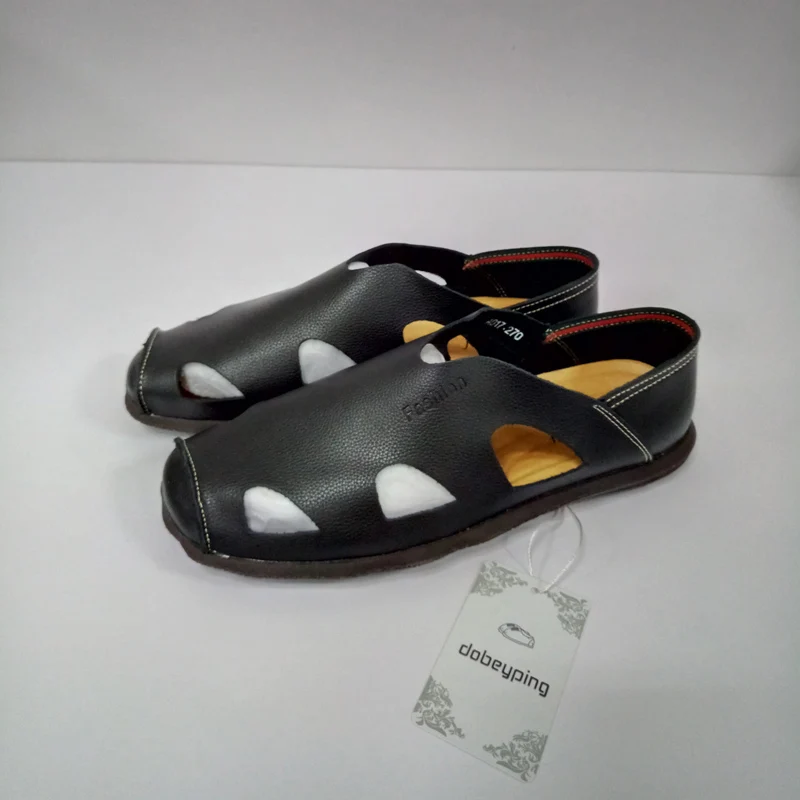 Г. Новые мужские летние сандалии из натуральной кожи мужская повседневная обувь модные дышащие мужские лоферы, мягкая обувь для вождения на плоской подошве размер 38-44