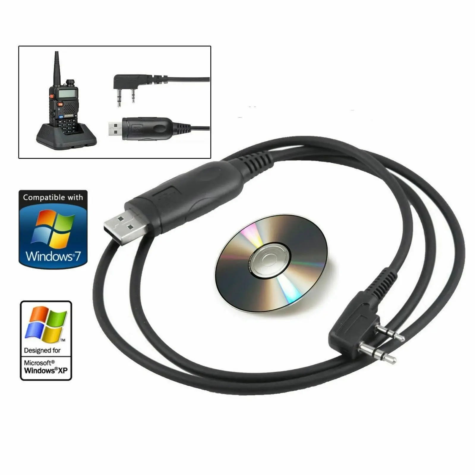 

Baofeng Two way radio USB Programming Cable for UV-5R+/666S/777S/888S Kenwood Wouxun TYT Radio