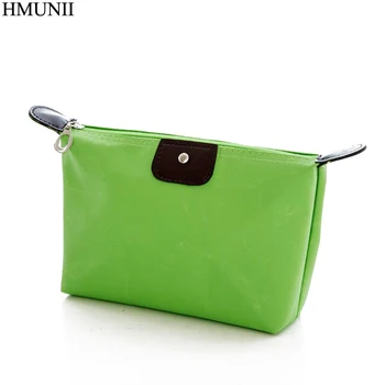 

HMUNII Candy 10 Colors Optional Lady Travel Cosmetic Bag Nylon Waterproof Hobos Beautician Makeup Storage Bag Organizer B1-13