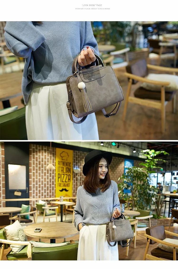 Yuhua, новые женские сумки, простой модный клапан, трендовая женская сумка-мессенджер с кисточками, Корейская версия сумки через плечо