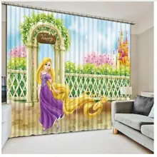 3D оконные шторы с изображением принцессы из мультфильма, затемненные шторы для гостиной, свадьбы, спальни, декоративные шторы Rideaux, Наволочка на заказ