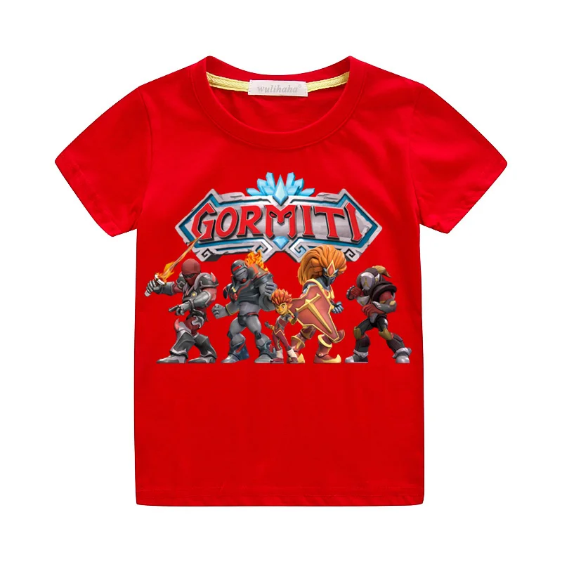 Летние футболки Gormiti для мальчиков повседневные белые футболки для девочек, топ, костюм детские футболки с героями мультфильмов детские футболки г. ZA003 - Цвет: Red T-shirts
