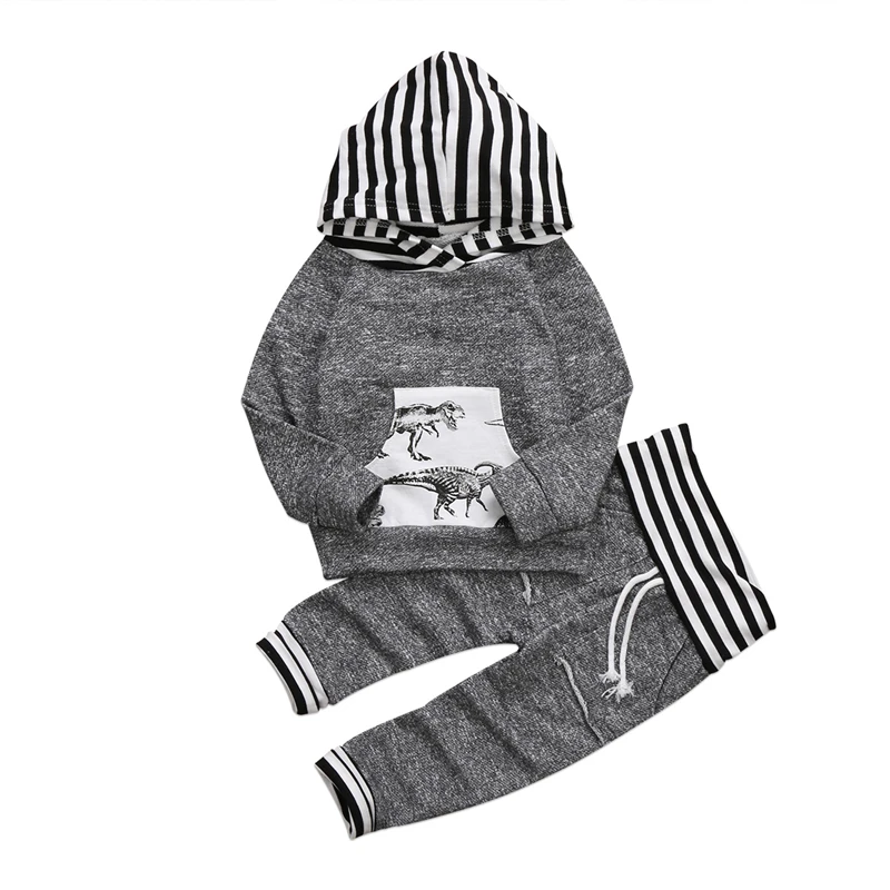 

Newborn Kid Baby Boys Clothes Baby Long Sleeve Hoodies Dinosaur Tops Pants Outfits Clothing Sets