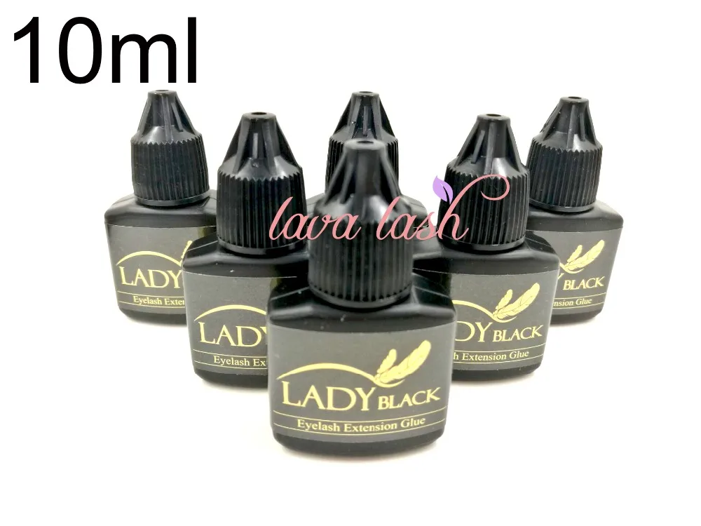 

Free shipping 10 bottles/lot fastest drying no irritation eyelash extensions glue lady black glue 10ml/bottle No Sealed Bag