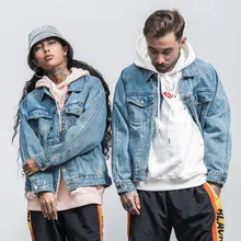 2017 New Men Casual Denim Couple Jacket Street Wear Fashion Autumn Outwear Hip Hop Hole Printed Slim Jean Long Sleeve Male Coat