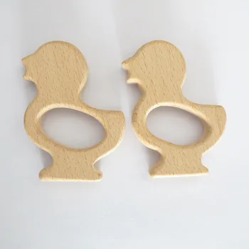 

10PCS DUCKS Handmade Natural Newborn Beech Wooden Baby Teether Toys