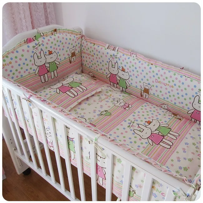 

Promotion! 6PCS Customize baby bed around set unpick and wash bedding piece set (bumper+sheet+pillow cover)