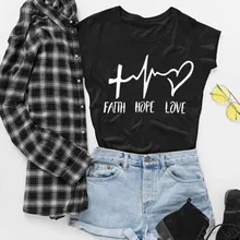 Новая мода рубашки для мальчиков модные вера, Надежда Любовь с буквенным принтом топы футболки со смешным Христианство Бог футболка подарок