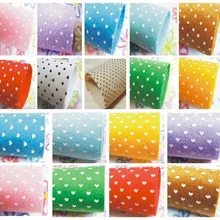 Напечатанные сердца цветы горошек войлочная ткань-30 см х 30 см на лист-Разные цвета 27 шт./партия