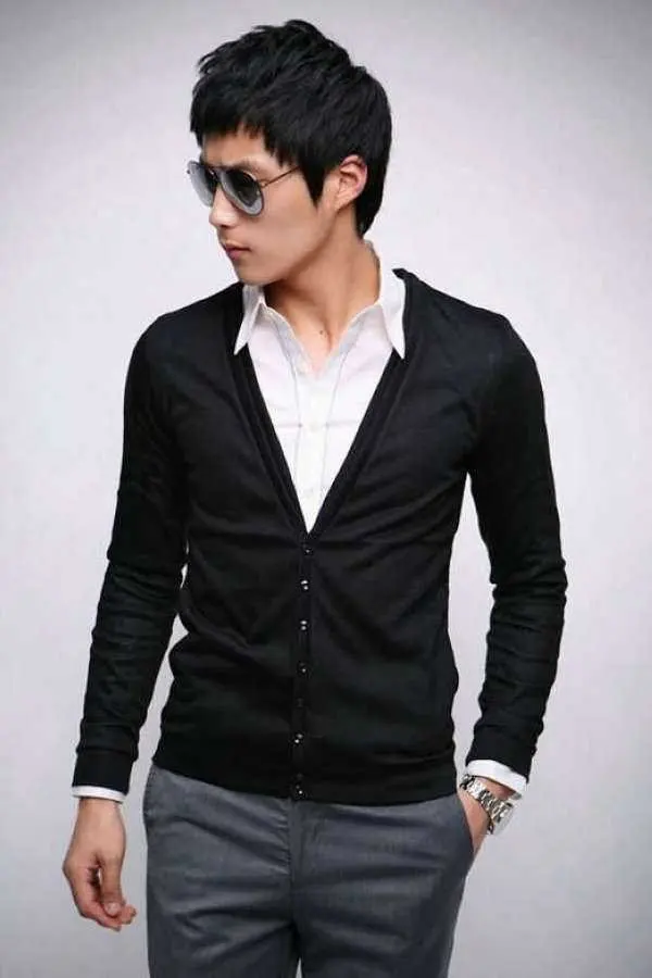 cardigan with shirt
