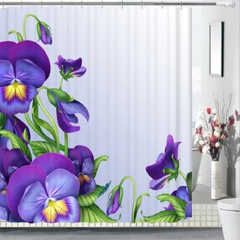 

Flower 3D printing Pattern Modern Polyester Waterproof Mildew Shower Home Decoration Curtain Bathroom Curtain