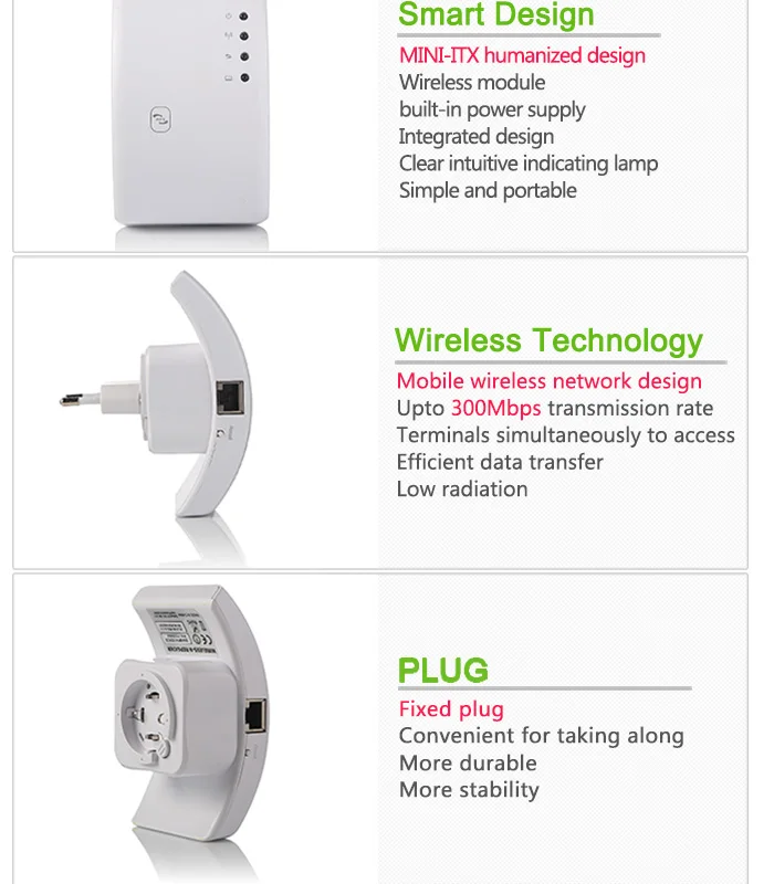 300 Мбит/с Wi-Fi ретранслятор Беспроводной 2.4 г сети Wi-Fi мини Range Extender 802.11N/B/G Wi-Fi усилитель wifi сигнала усилители домашние