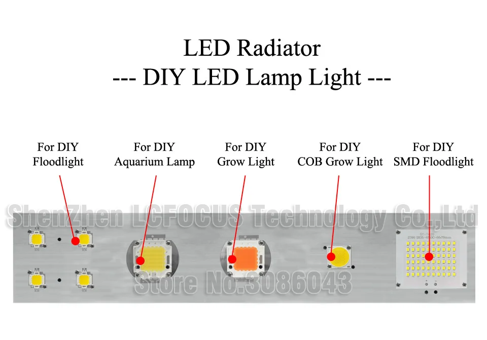 10W 20W 30W 50W светодио дный 100 Вт LED Алюминий радиатора с вентилятором лампы охлаждения для светодио дный DIY полный спектр светать аквариум свет