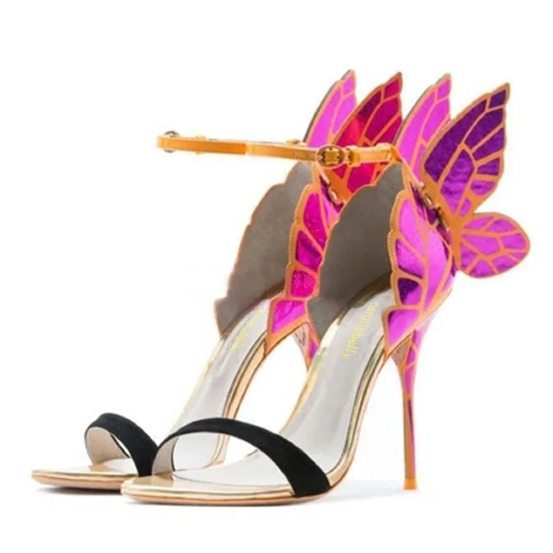 Big Size 2018 Thin High Heels Genuine Leather Women Pumps 10cm,Butterfly Heels Sandals Sexy Wedding Shoes Party yellow Pumps