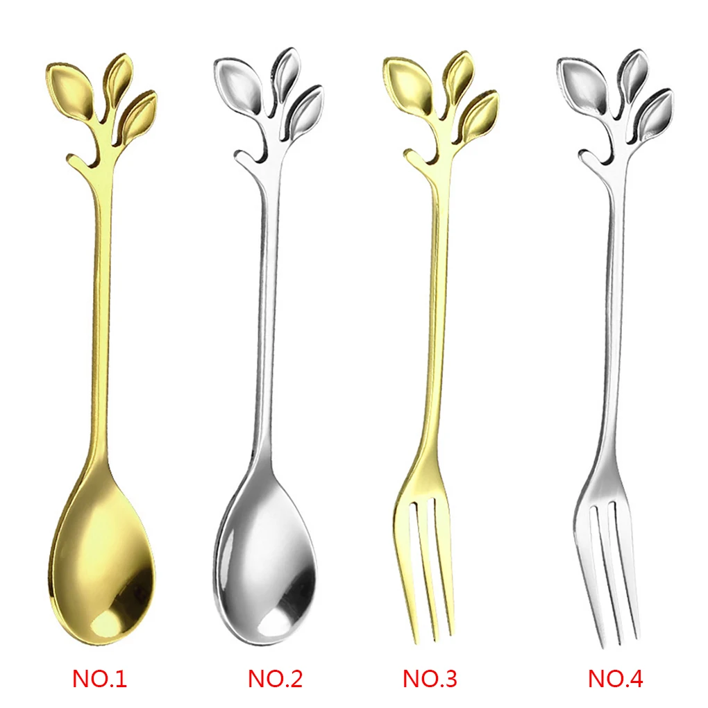 1 шт., новинка, форма ветки дерева, десертная ложка, вилка, кофе, перемешивание, молоко, чай, мороженое, совок, посуда