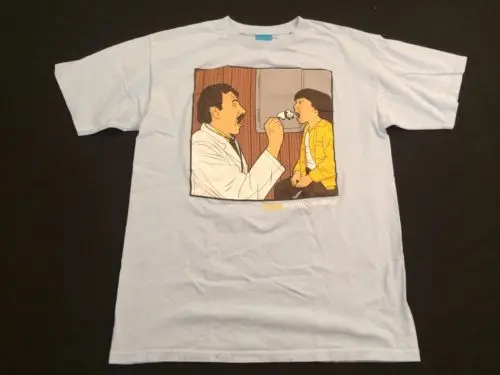 

ENJOI SKATEBOARDINGER T SHIRT MENS MEDIUM LIGHT BLUE DOCTOR PANDA SKATEBOARD T-Shirt funny Tops Tee shirt