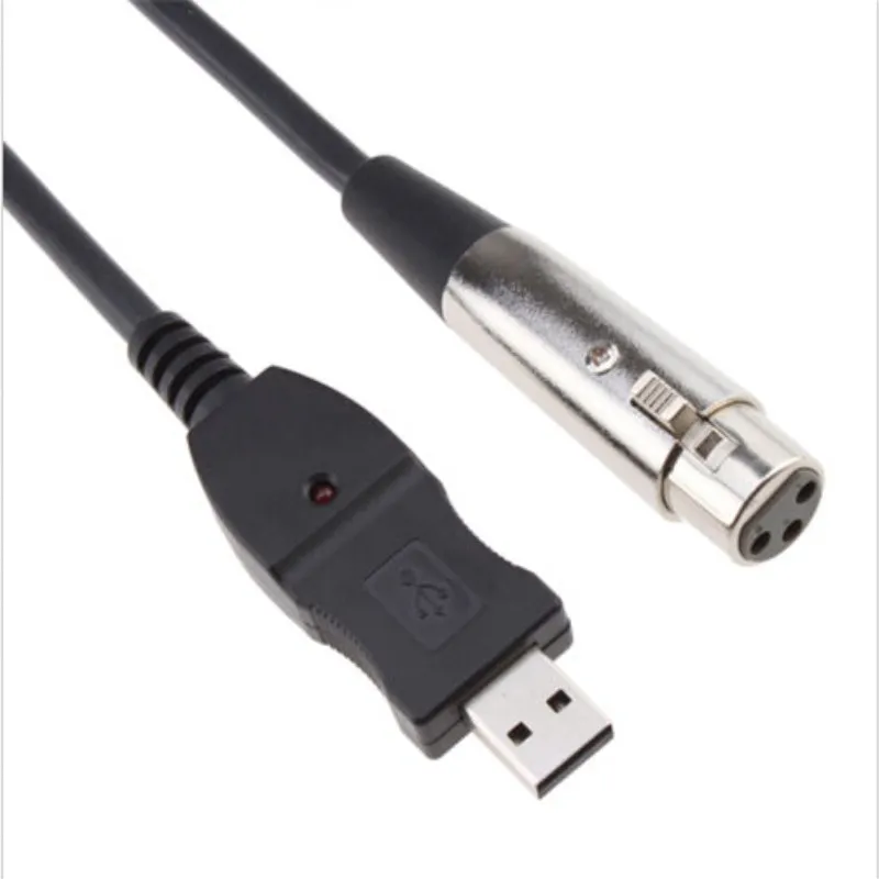 Черный 3 м 9 футов USB кабель для микрофона папа на Pin XLR Женский Шнур адаптер