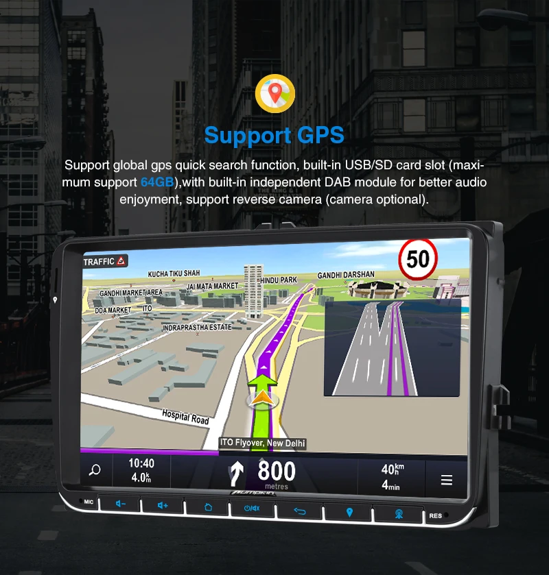 Cheap Pumpkin 2 din 9"Android 9.0 Autoradio GPS Navigation For Volkswagen/Skoda/Golf/Passat Car Stereo Audio NO DVD Player OBD2 DAB 3