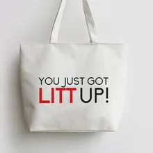 Ты только что получил Литт! Забавная фраза Аниме Холст сумки сумка для покупок с персонажем из мультфильма сумка для покупок и продуктов GA543