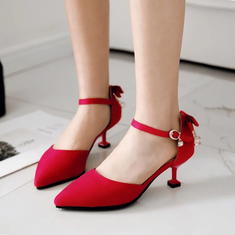 

Big Size11 12 13 14 15 16 high heels sandals women shoes woman summer ladies Sweet Butterfly Tie Mid-heeled Women's Shoes