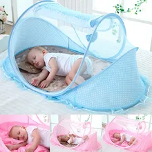 Burell cute Mesh Newborn Baby Kids Portable Foldable Crib Netting Sleep Bed Mosquito Mesh pillow font